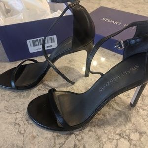 Stuart Weitzman Nudistsong Size 8 Black Napa